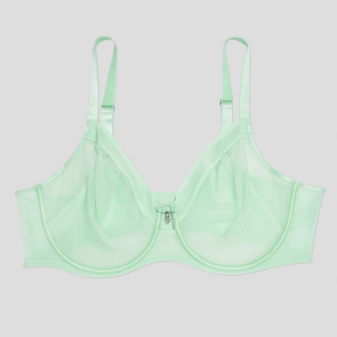 Curvy Couture Women's Plus Sheer Mesh Full Coverage Unlined Underwire ...