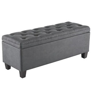 Kumasinova 40"L Modern Tufted Ottoman Bench with Storage,Soft Linen Fabric End-of Bed Bench for Bedroom and Living Room,330lbs Capacity - 1 of 1