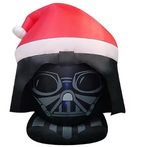 Gemmy Star Wars 8-FT Darth Vader Head in Santa Hat Christmas Inflatable - 1 of 4