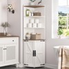 Corner Cabinet with Barn Doors and Shelves, 65.16" Tall Bookshelf Display Cabinet - 3 of 4