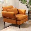 Modern Fabric Accent Armchair Upholstered Single Sofa with Metal Legs – Perfect for Home & Office - 3 of 4