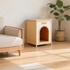 Akoasm 20.9 in. W Flat-Roof Pet House for Small Cats and Dogs-Yellow - 2 of 4