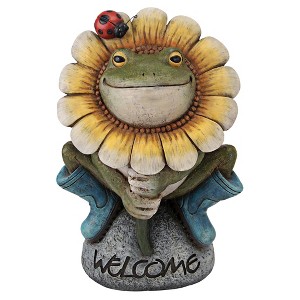 Design Toscano Flowery Frog Garden Welcome Statue - Multicolored - 1 of 4