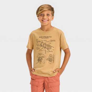 Boys' Short Sleeve Beetles 'Giant Stag Beetle' Graphic T-Shirt - Cat & Jack™ Brown