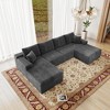131.9"70.8" Plush Corduroy 4-Piece Modular Sectional Sofa with No Assembly Required and Comfortable Chaise Lounge - 3 of 4