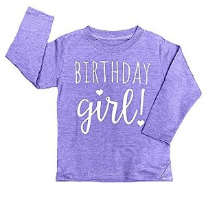 Lalo & Luna Happy Birthday T-Shirt (Girls 1 to 12) Sassy Kids Party Tee - Sweet Baby/Toddler Outfit - 1 of 4