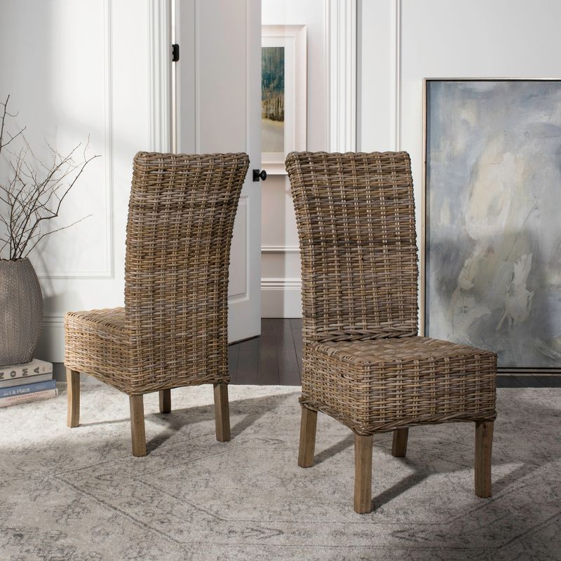 Quaker 19''H Rattan Side Chair (Set of 2) - Natural - Safavieh., 2 of 10