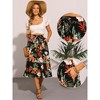 INSPIRE CHIC Women's Summer Floral Elastic Waist A-Line with Pocket Flowy Midi Skirt - 2 of 4
