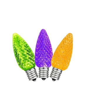 Novelty Lights C7 LED Faceted Christmas Replacement Bulbs Dimmable 25 Pack - 1 of 4