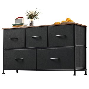 Fabric Dresser for Bedroom, Wide 5-Drawer Chest of Drawers with Storage Organizer Unit - 1 of 4