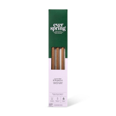 Lavender & Bergamot Liquidless Reed Diffuser Refills - 3ct - Everspring™