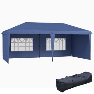 Aghana Digitals 10'x20' UV-Blocking Pop Up Canopy with 4 Sidewalls, Adjustable Steel Legs & Carry - 1 of 4