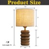 ALOADECOR Japandi Solid Wood Base Table Lamp Modern Classic Nightstand Lamp with Beige Fabric Shade for Bedside Foyer Dining Room(2-Pack) - 3 of 4