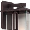 Franklin Iron Works Fallbrook Collection Rustic Farmhouse Outdoor Wall Light Fixtures Set of 2 Bronze 11 3/4" Clear Frosted Double Glass for Exterior - 2 of 4