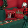 Christmas Pillow Covers 18x18 Inch Set of 2 Trees Red - 3 of 4
