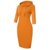Women Long Sleeve Hooded Sweatshirt Midi Dress - 2 of 4
