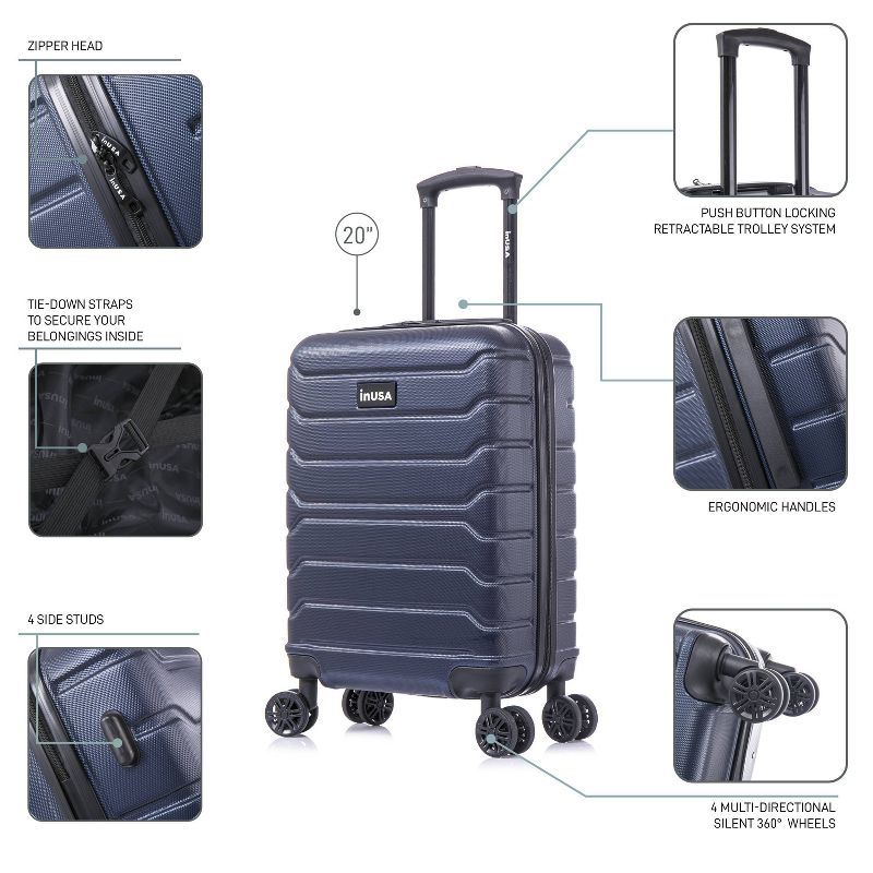 InUSA Trend Lightweight Hardside Carry On Spinner Suitcase, 4 of 20