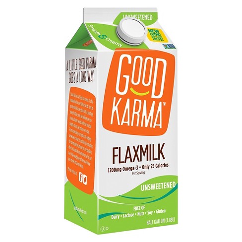 Good Karma Unsweetened Flax Milk - 0.5gal : Target