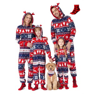 PATPAT Christmas Family Pajama bodysuit Fair Isle Print One-Piece Pajamas - 1 of 4