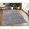 Gray and Silver Abstract Hand Woven Worn Faded Area Rug - 2 of 4