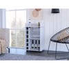 Vynxaria 37-Inch Bar Serving Carts, White Finish, Glass Door with Wine Cubbies - 2 of 4