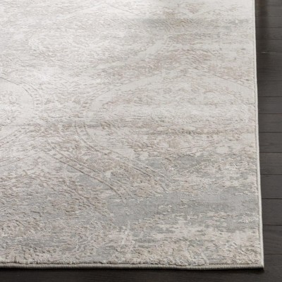 Princeton Gray and Beige Hand-Knotted Viscose Area Rug