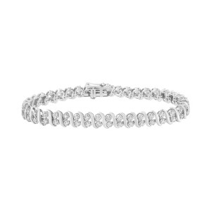 Haus of Brilliance Silver 1 cttw Double Row Miracle-Set Diamond Tennis Bracelet - 1 of 4
