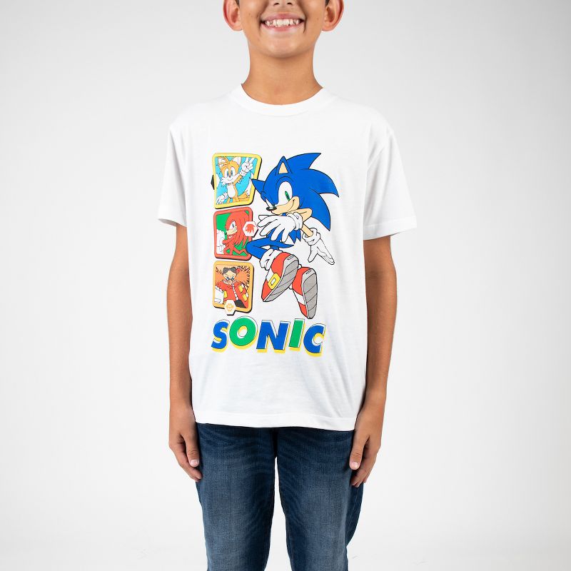 Sonic The Hedgehog Characters Crew Neck Short Sleeve 4pk Boy's Tees, 4 of 7