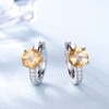 Hoop Earrings for Women Blue Topaz or Madeira Citrine Sterling Silver Ginger Lyne Collection - 2 of 4