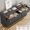 Dresser for Bedroom, 53.5" Large Dresser Organizer, 6 Drawer with Golden Metal Handle and Legs, Modern Chest of Drawers, Dressers with Drawers - 3 of 4