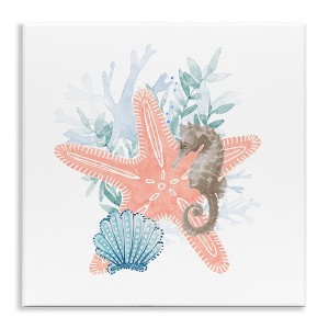 Stupell Industries Seahorse Starfish Layered Coral Wall Plaque Art - 1 of 4