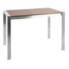 XIYUYEU Dining Table Contemporary Counter Table in Brushed Stainless Steel and Walnut Wood - 2 of 3