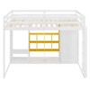 Whisen Twin Size Wood Loft Bed, Smart Storage with Wardrobe, Shelves & Cabinet, Colorful Design - 3 of 4