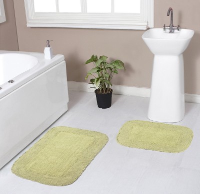 Radiant Collection Cotton Ruffle Pattern Tufted Set of 2 Bath Rug Set - Home Weavers