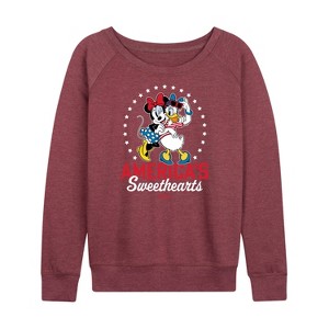 Women's - Disney - Americana Lightweight French Terry Wide Neck Long Sleeve Shirt - 1 of 4