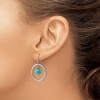 Chisel Stainless Steel Polished with Synthetic Turquoise Dangle Earrings with Shepherd Hook - 3 of 4