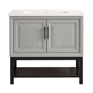 Festivo Modern 36" Single Sink Freestanding Bath Vanity Gray - 1 of 4