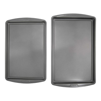 Goodcook Airperfect Medium And Large 2pk Insulated Nonstick Baking Cookie  Sheets Dark Gray : Target