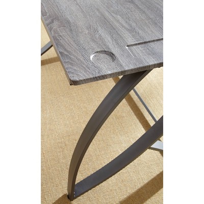 Driftwood Gray 47" Home Office Desk with Cup Holder