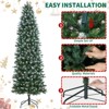 6' Tall Pre-Lit Slim Pencil Christmas Tree with Pinecone, Artificial Xmas Tree, Home Office Holiday Decor Christmas Decoration, Foldable Metal Stand - 4 of 4