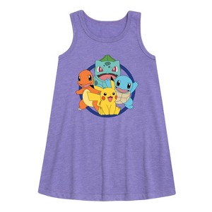 - Pokémon - Pokémon Round Group Graphic Sleeveless Aline Dress - 1 of 3