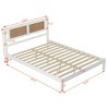 3-Pieces Bedroom Sets Queen Size Wooden Platform Bed & Natural Rattan Headboard, 2 Nightstands with 3 Drawers for Bedroom-Maison Boucle - 4 of 4