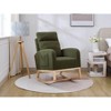 NicBex Accent Chair Modern Upholstered Rocking Chair Glider Chair with Solid Wood Legs with Side Pocket Lounge Chair, Dark Green - 3 of 4