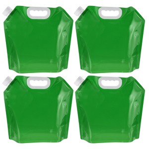 Unique Bargains Plastic Camping Hiking Collapsible Water Container Reservoirs 5L/1.3 Gallon 4 Pcs - 1 of 4