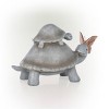 9" Polyresin Indoor/Outdoor "Love" Turtle and Butterfly Decorative Garden Statue Gray - Alpine Corporation - 4 of 4
