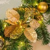MOEPISY 6 Feet Lighted Christmas Garland with 20 Fairy Lights, Golden Baubles, Berries, Poinsettia, Spruce Branches, Pine Needles - 4 of 4