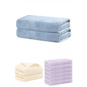 REGALWOVEN Striped Soft Absorbent Bathroom Cotton Towel Set 3 Pcs - 1 of 4