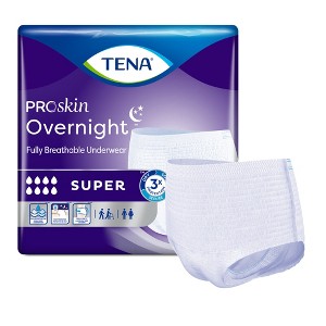 TENA ProSkin Overnight Super Protective Disposable Underwear Pull On with Tear Away Seams X-Large - 1 of 3