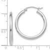 Black Bow Jewelry 2.5mm x 25mm 14k White Gold Classic Round Hoop Earrings - 4 of 4