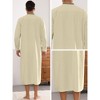 Lars Amadeus Men's Contrast Color Stand Collar Long Sleeves Button Nightgown - 4 of 4